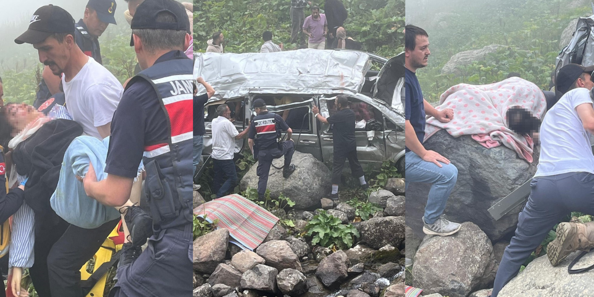 Trabzon’da tur minibüsü dereye uçtu: 2 ölü, 4 yaralı