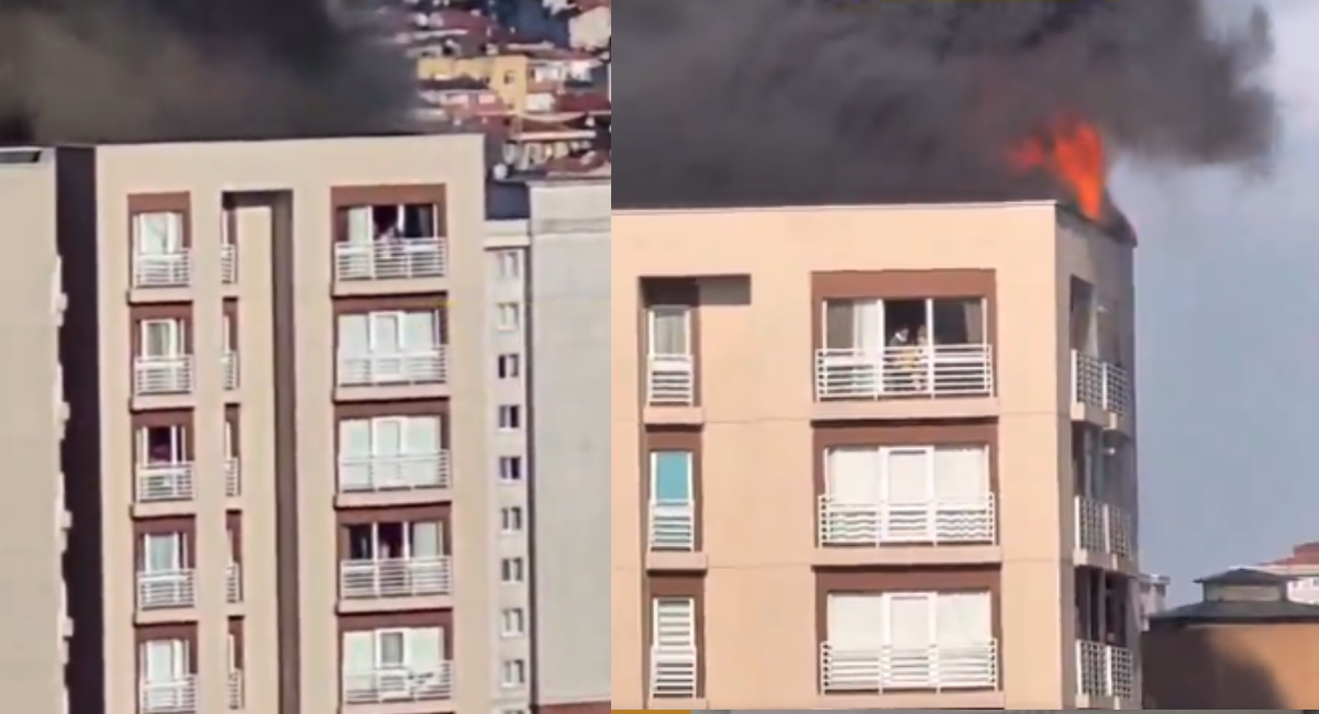 İstanbul'da 15 katlı binada yangın: Mahsur kaldılar