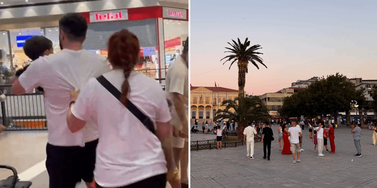 Depremin ilk görüntüleri ortaya çıktı! Vatandaşlar sokaklara döküldü: AVM'de yakalandılar