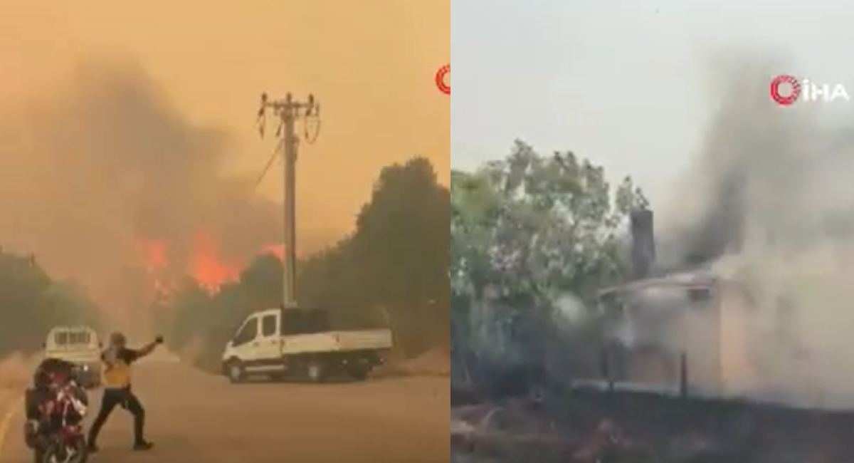 Bursa'da orman yangını: Yangın evlere ulaştı! Korkunç görüntüler