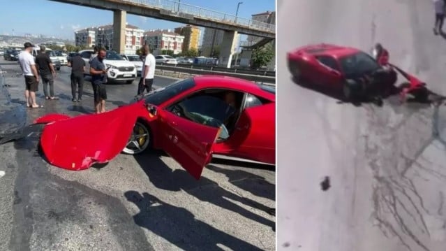 17 milyonluk Ferrari’yi tamir eden usta, test sürüşünde kaza yaptı