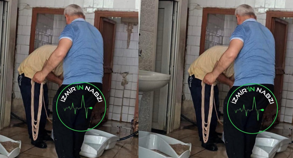 İzmir'de mide bulandıran görüntü! Tuvalette kokoreç skandalı