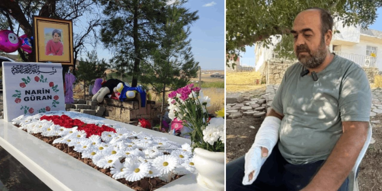 Narin Güran 1 yıl önce bugün kaybolmuştu! Baba Arif Güran mezarı başında konuştu: Kolundaki alçı detayı dikkat çekti