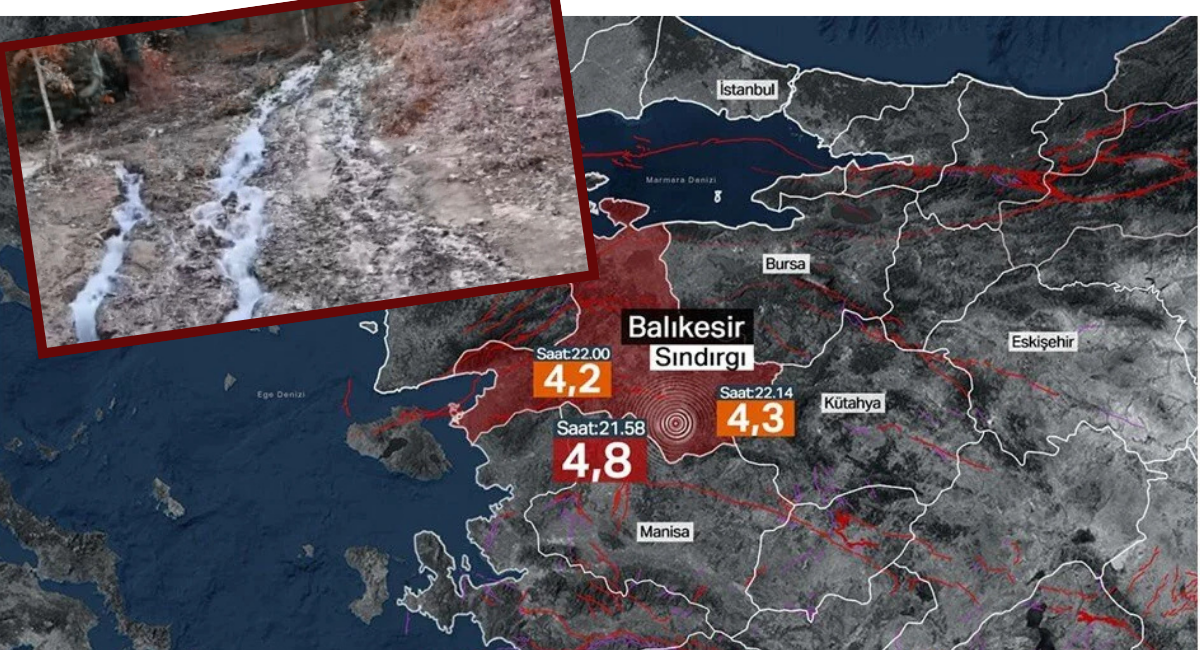Balıkesir Sındırgı’da deprem sonrası ortaya çıktı! Bölgede ilk kez görüldü