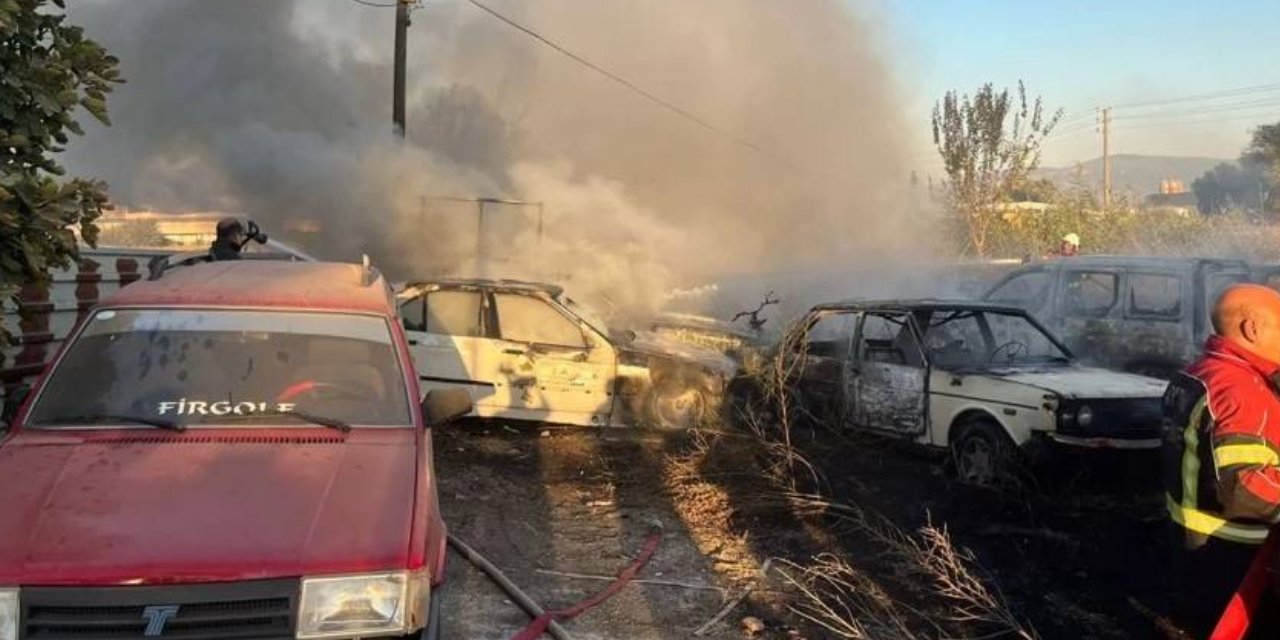 Yediemin otoparkında korkutan yangın: 35 araç alev alev yandı