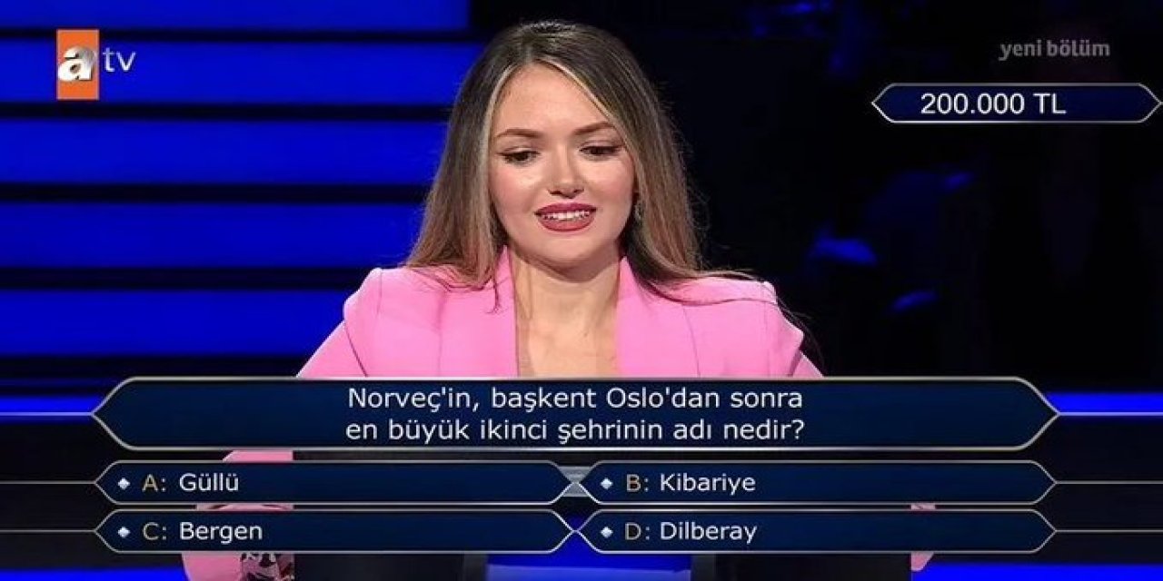 ATV'de Kim Milyoner Olmak İster yarışmasındaki 200 bin TL'lik soru olay oldu