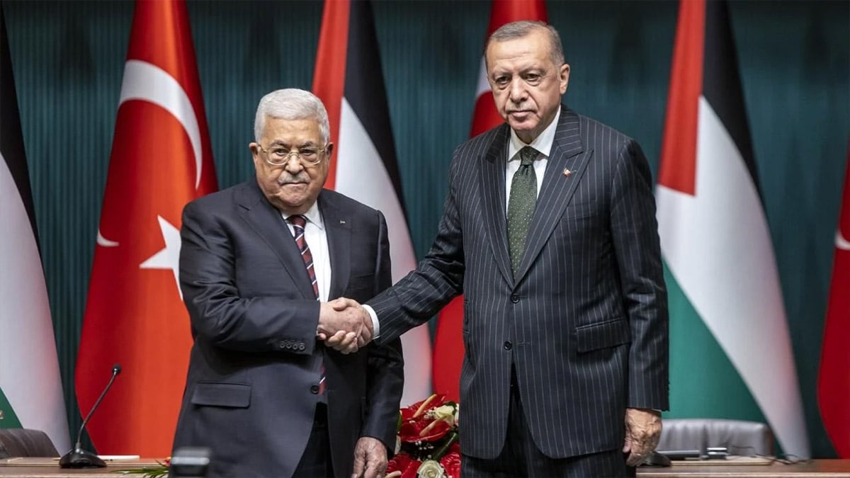 Erdoğan Mahmud Abbas'la görüştü