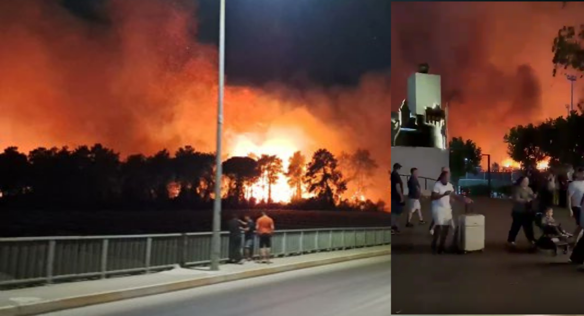 Antalya’da orman yangını: Alevler otellere yaklaştı iki otel boşaltıldı