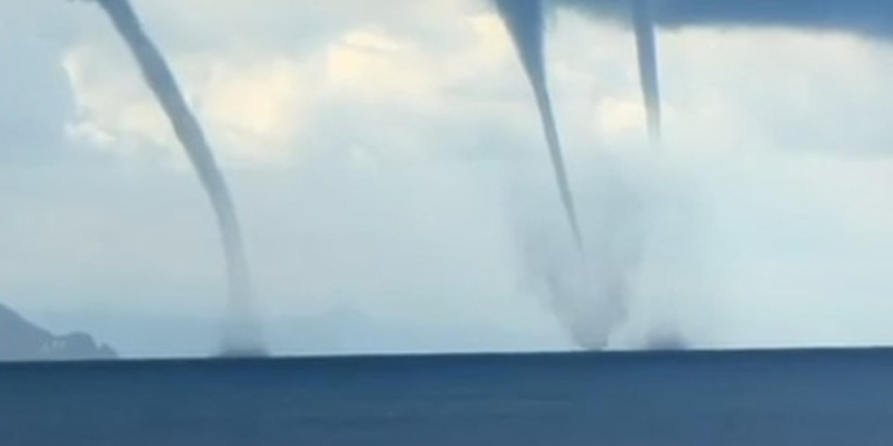 Giresun açıklarında hortum panik yarattı