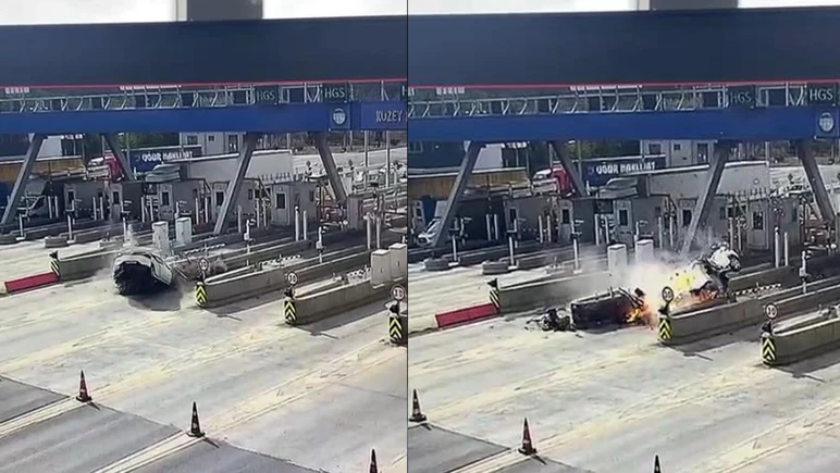 Kuzey Marmara Otoyolu’nda korkunç kaza! Refüje çarpıp alev aldı