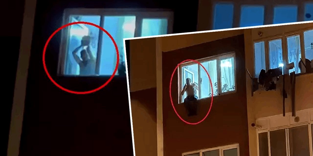 Kayınbabasını bıçakladı polise saksı fırlattı