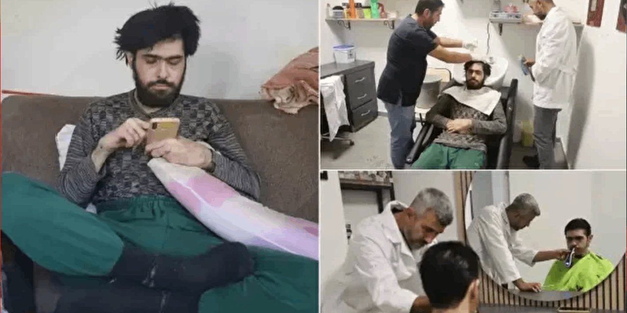 Hatay’da 3 yıldır evden çıkmayıp sadece telefonla oynayan Barış, ilk kez dışarıya çıktı: Hamama ve berbere götürdüler
