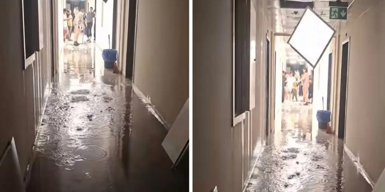 KYK Yurdu’nda boru patladı, elektrikler gitti: Öğrenciler temizliği kendileri yapmak zorunda kaldı