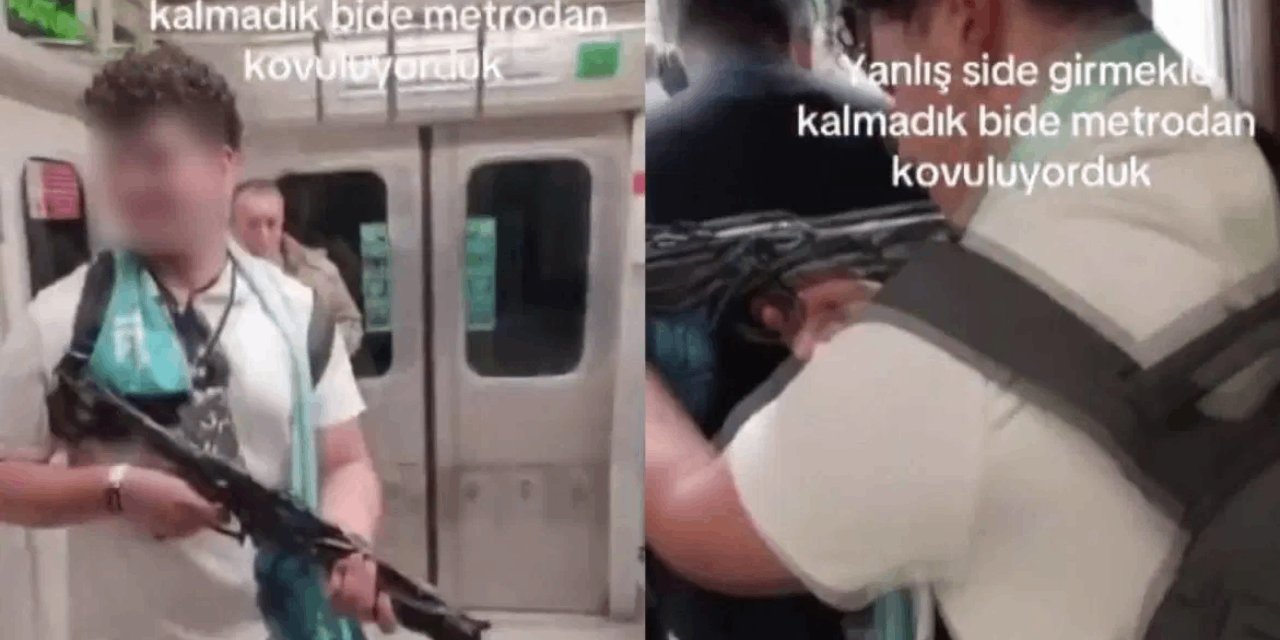 Kadıköy metrosunda oyuncak tüfekli şaka sosyal medyada bitti! Gözaltına alındı