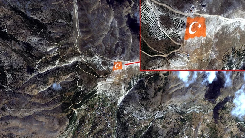 Dev Türk bayrağı uzaydan görüntülendi