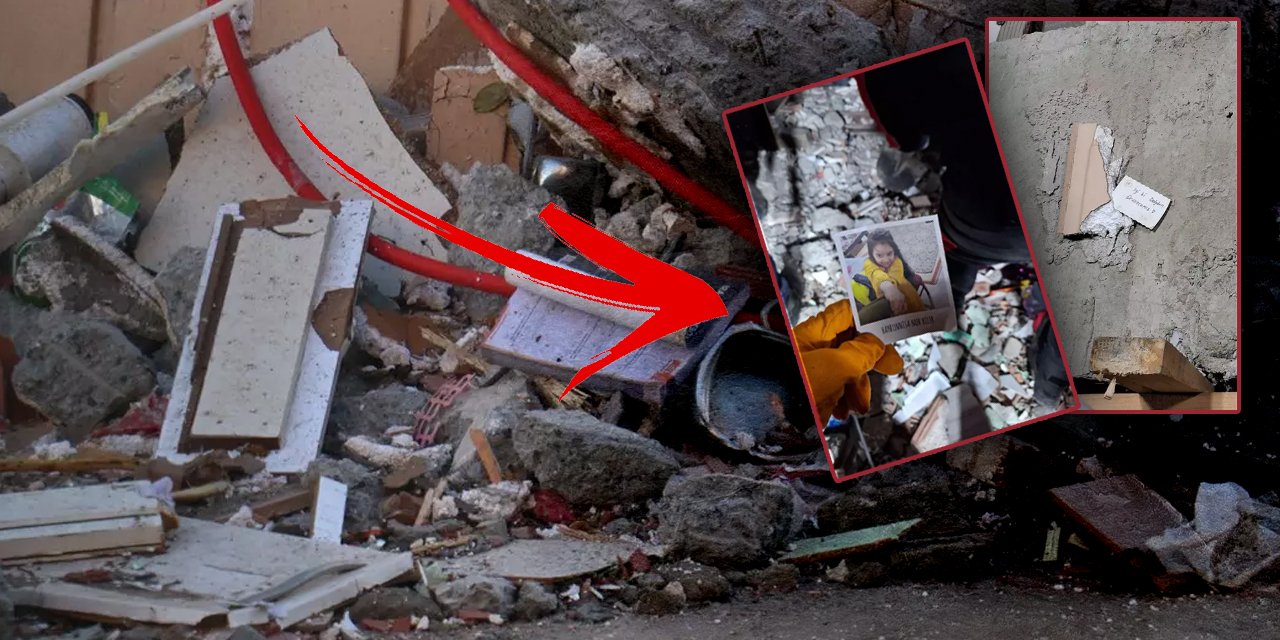 Gebze'de çöken binanın enkazından geriye bu notla fotoğraf kaldı! Çıkanlar yürek dağladı