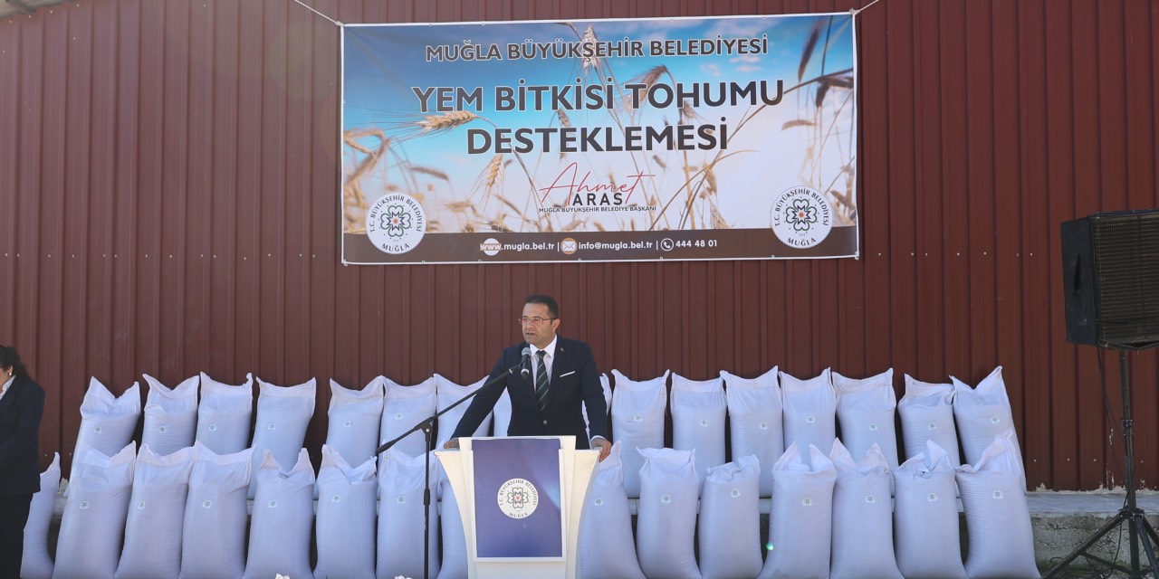 Muğla Büyükşehir'den kırsal kalkınmaya 330 tonluk tohum desteği
