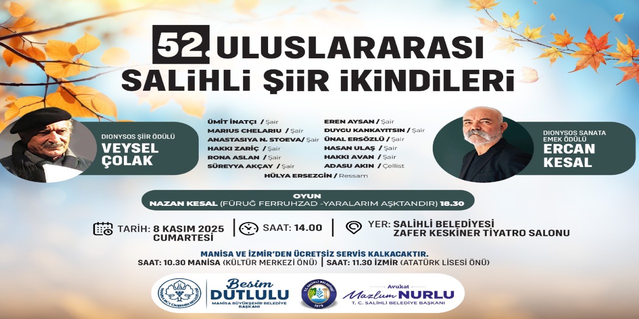Salihli Şiir İkindileri 52’nci kez sanatseverlerle buluşuyor