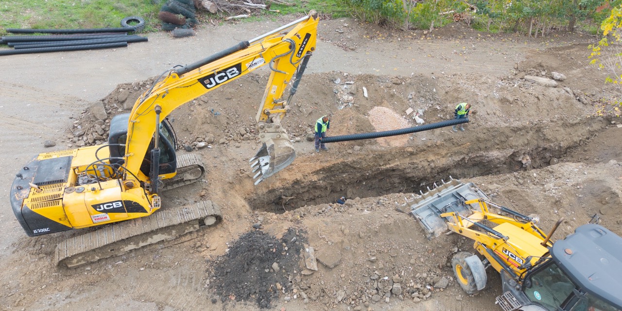 Manisa Gürle'de kanalizasyon hattı yenilendi