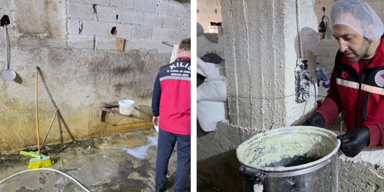 İmalathanede mide bulandıran görüntüler! Yoğurt ve peynir küflü kazanlarda üretilmiş