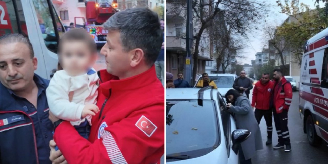 Bebeğini arabada unutup eve çıkan anne bu kez de hem arabanın hem de evin anahtarını unuttu