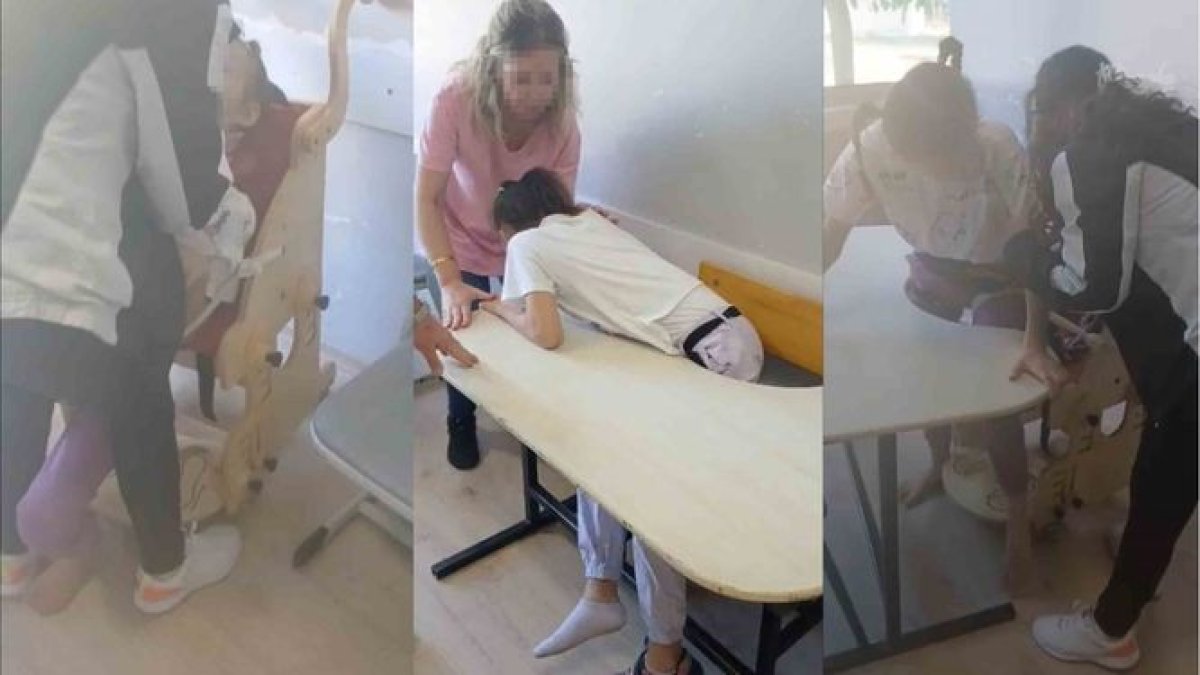Otizmli öğrencileri sıralara bağlamış: Bursa'da şoke eden görüntü