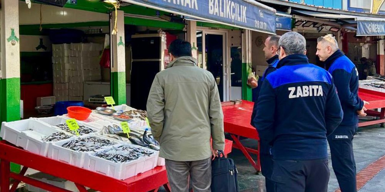 Giresun balık pazarında zabıta denetimi