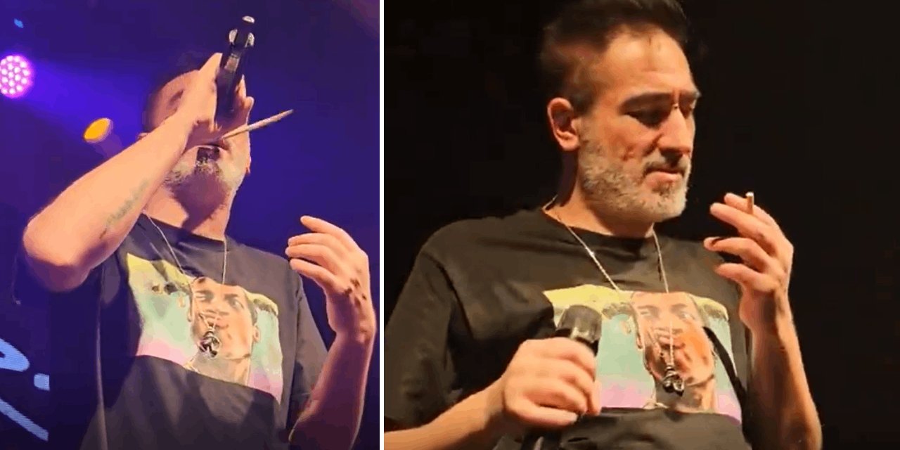 Sagopa Kajmer sahnesinde şok eden görüntü: Tam ağzına sigara fırlatıldı
