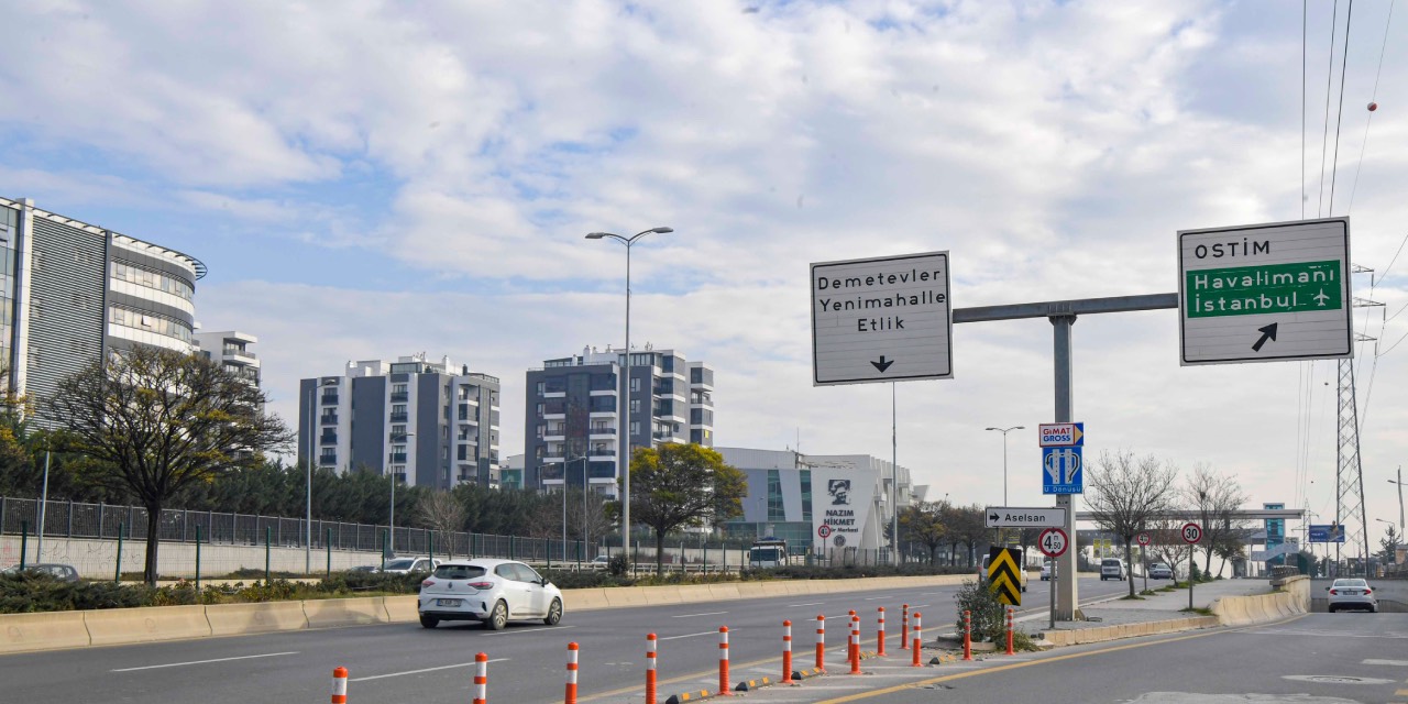 Ankara’da trafik akışını rahatlatmak için 35 noktada delinatör uygulaması yapıldı