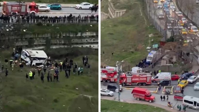 Esenyurt'ta minibüs şarampole yuvarlandı: Ölü ve yaralılar var