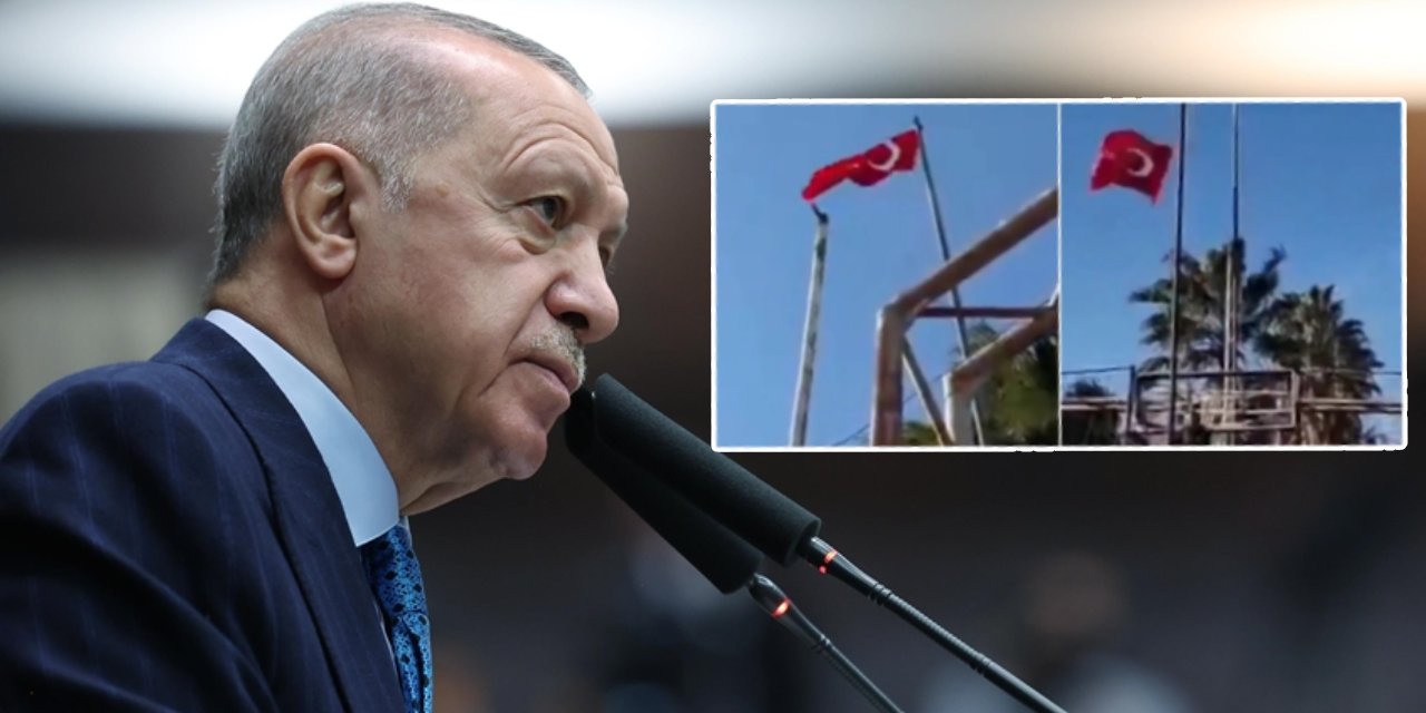 Erdoğan'dan Türk bayrağı provokasyonuna ilk yanıt! Bayrağa uzanan kirli elleri bulacak hesabını soracağız!