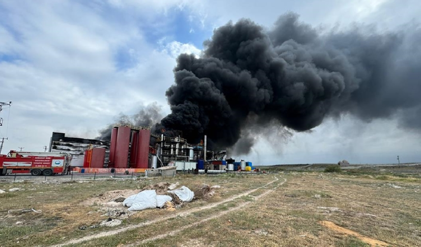 Aksaray'da atık yağ fabrikasında yangın