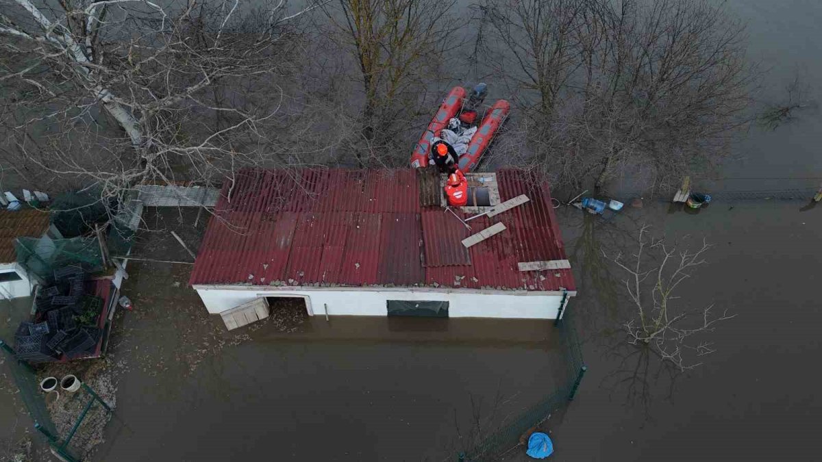 Edirne'de Meriç Nehri taştı: Araziler sular altında kaldı