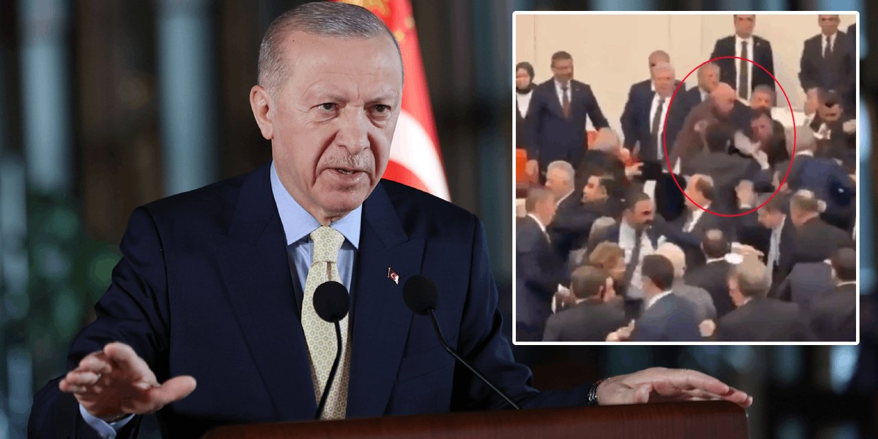 Erdoğan'dan Meclis'teki yumruklu kavgaya ilişkin ilk tepki