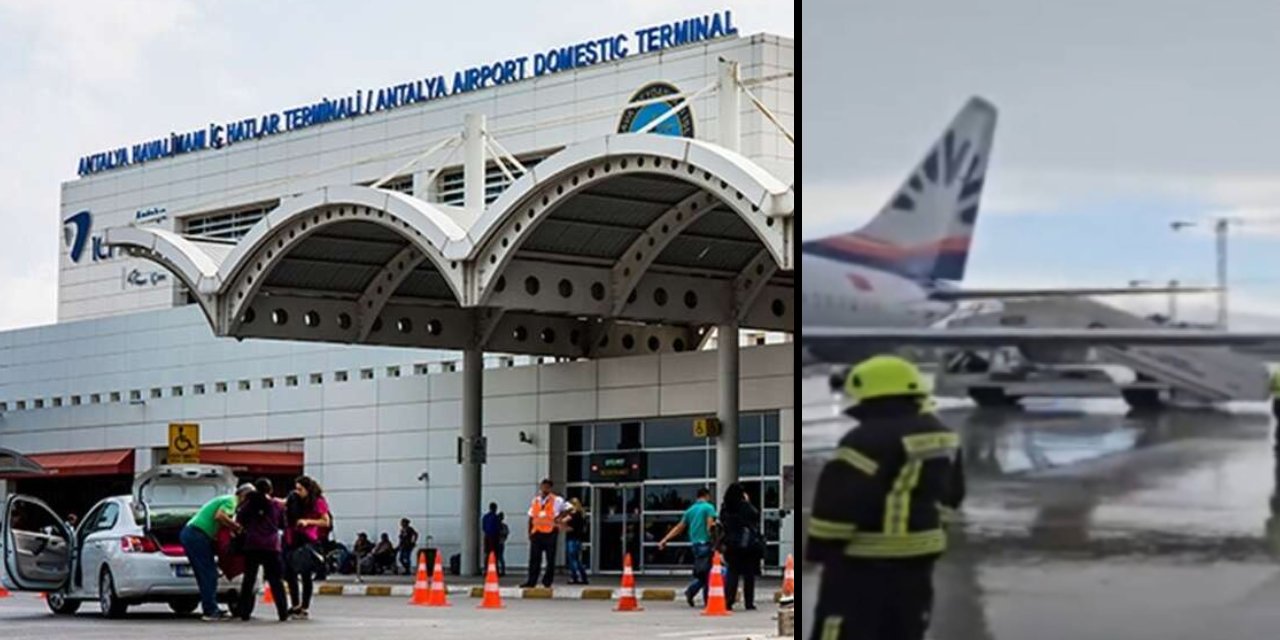 Antalya'da kalkışa hazırlanan uçağın tekerlekleri koptu