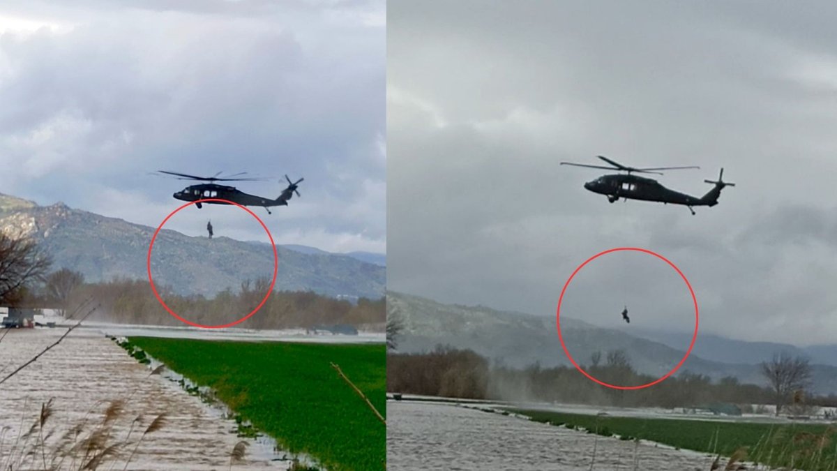 Sel sularının ortasında 1 hafta damda mahsur kaldı