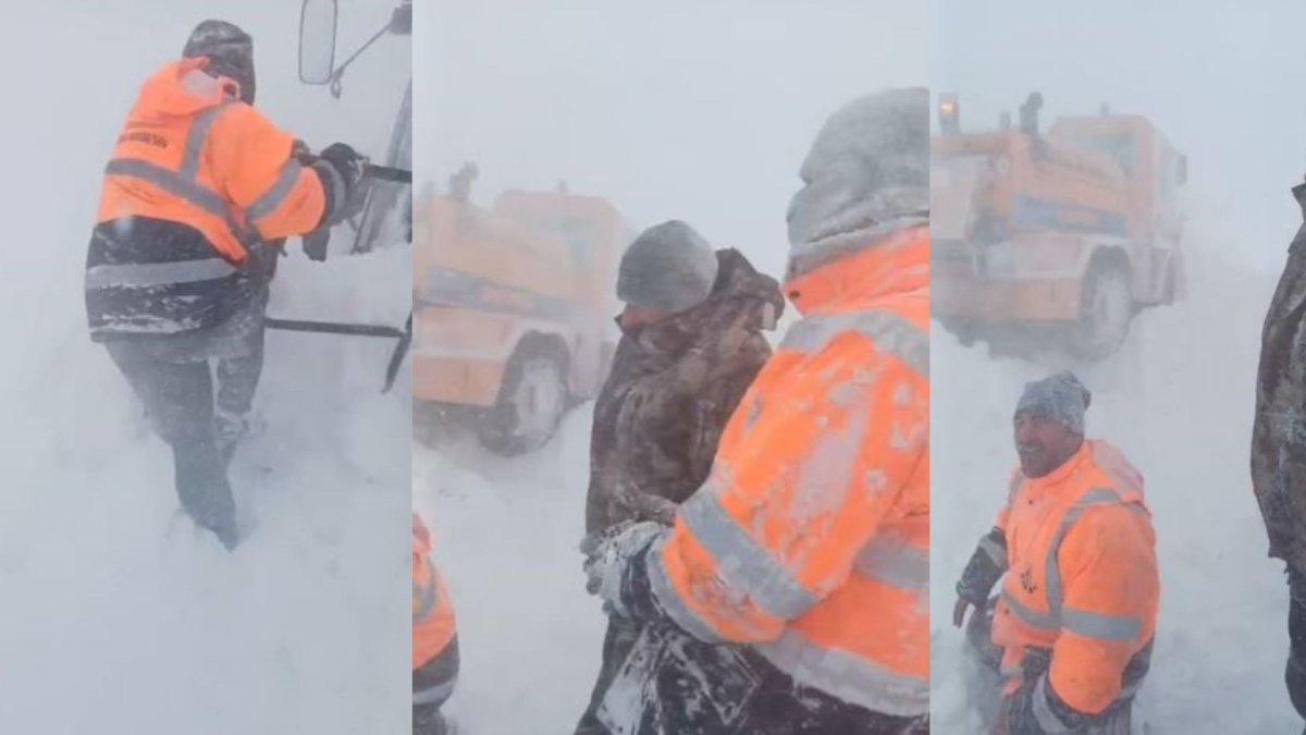 Kara Yolları ekibinin üzerine çığ düştü