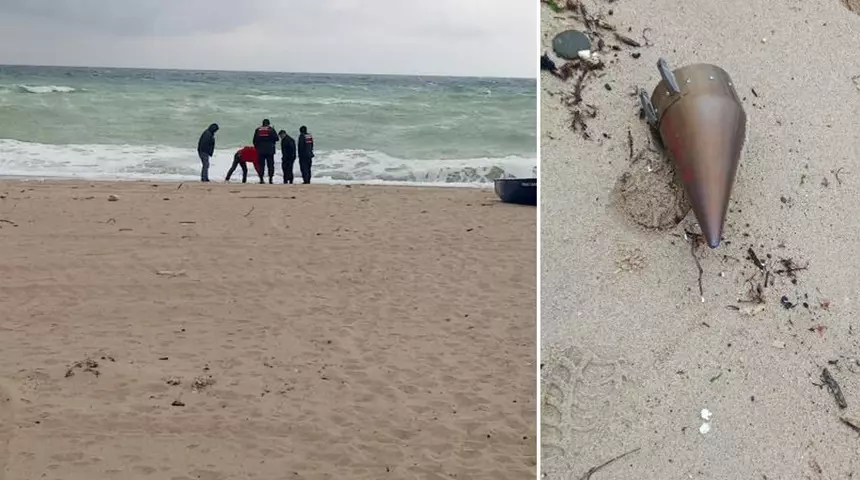 Çatalca'da sahile füze başlığı vurdu