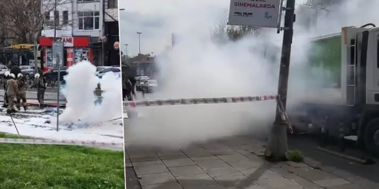 İstanbul'un göbeğinde çöp kamyonunda patlama