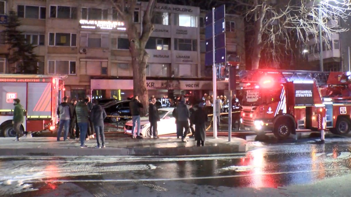 Beşiktaş’ta oto kiralama şirketinde yangın: 15 lüks araç küle döndü