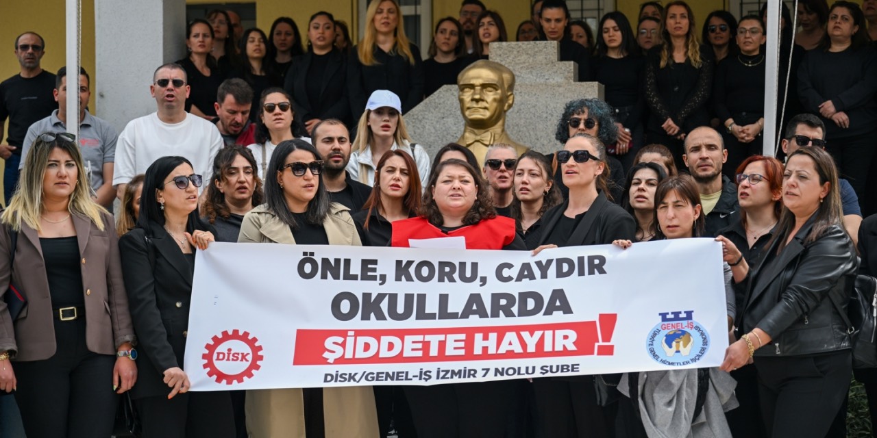 Bornova’da eğitim emekçilerinden okullarda şiddete karşı eylem