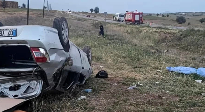 Antalya'da trajik kaza! Otomobil takla attı: 2 ölü, 3 yaralı