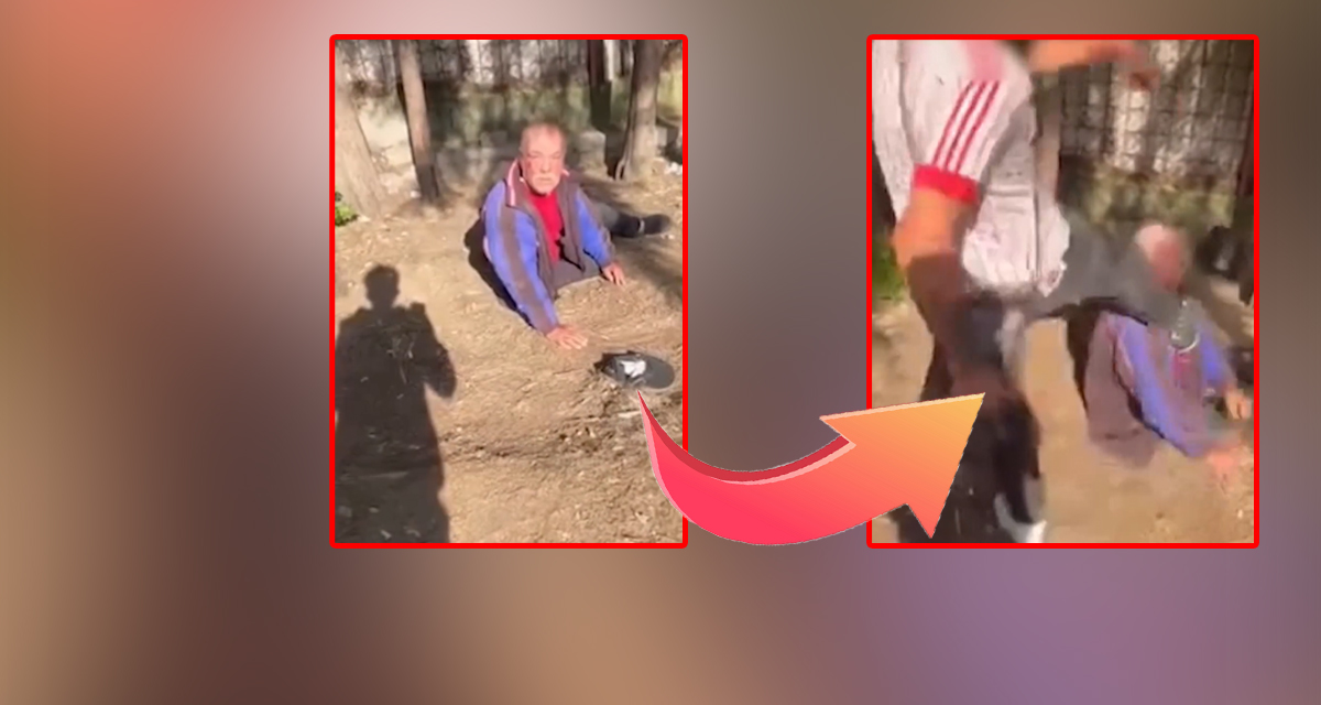 Sokakta uyuyan yaşlı adamı tekmelediler