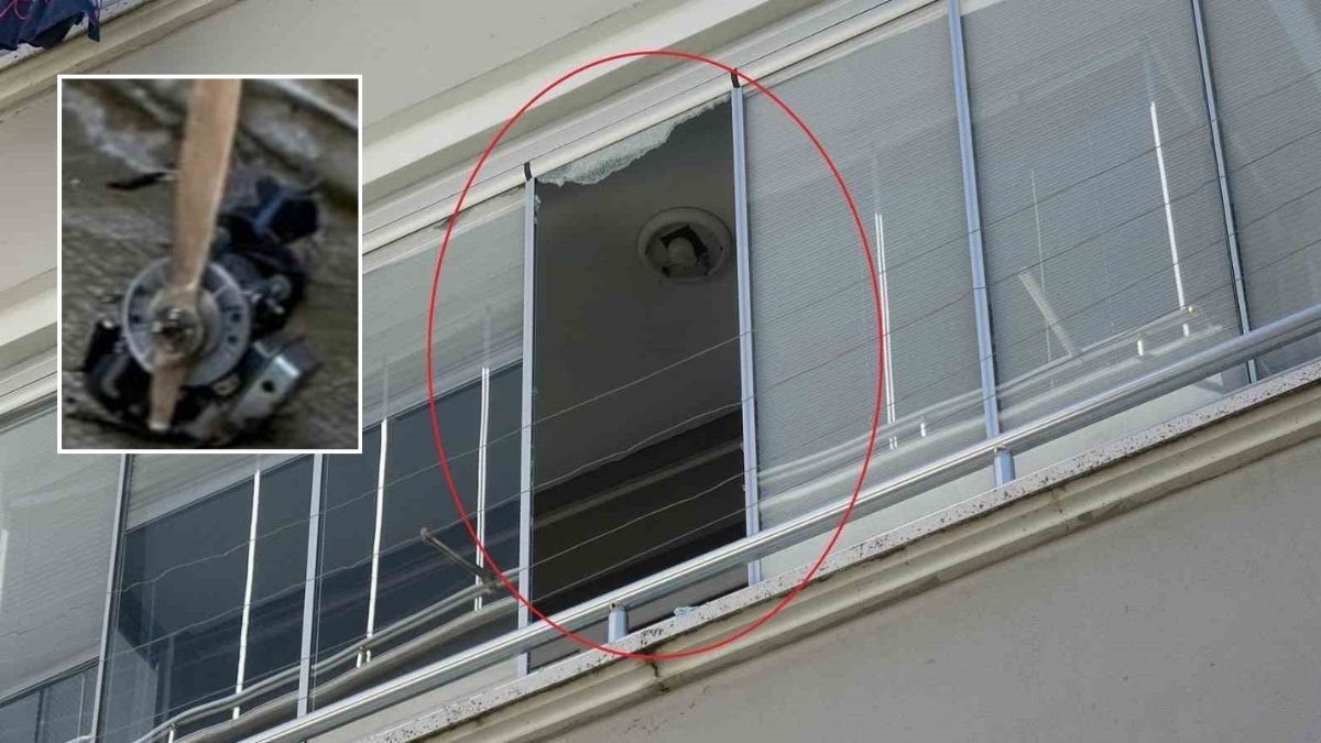 Samsun'da sokak ortasına İHA parçaları düştü