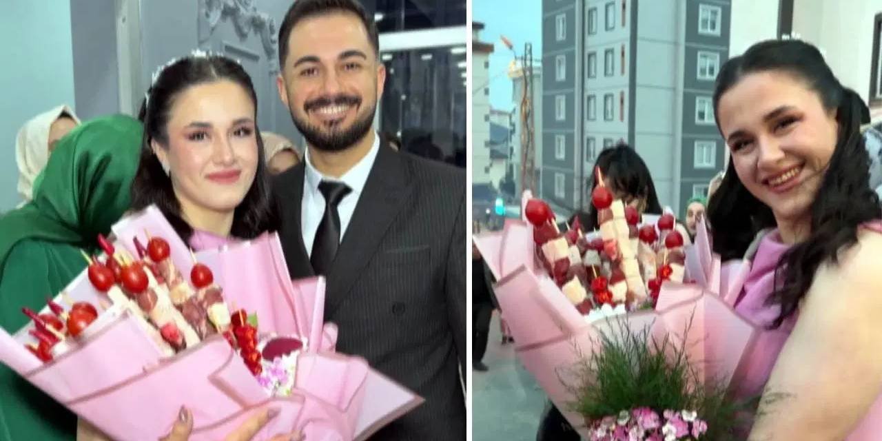 Kız istemeye kebap buketiyle gitti! Sosyal medyada gündem oldu