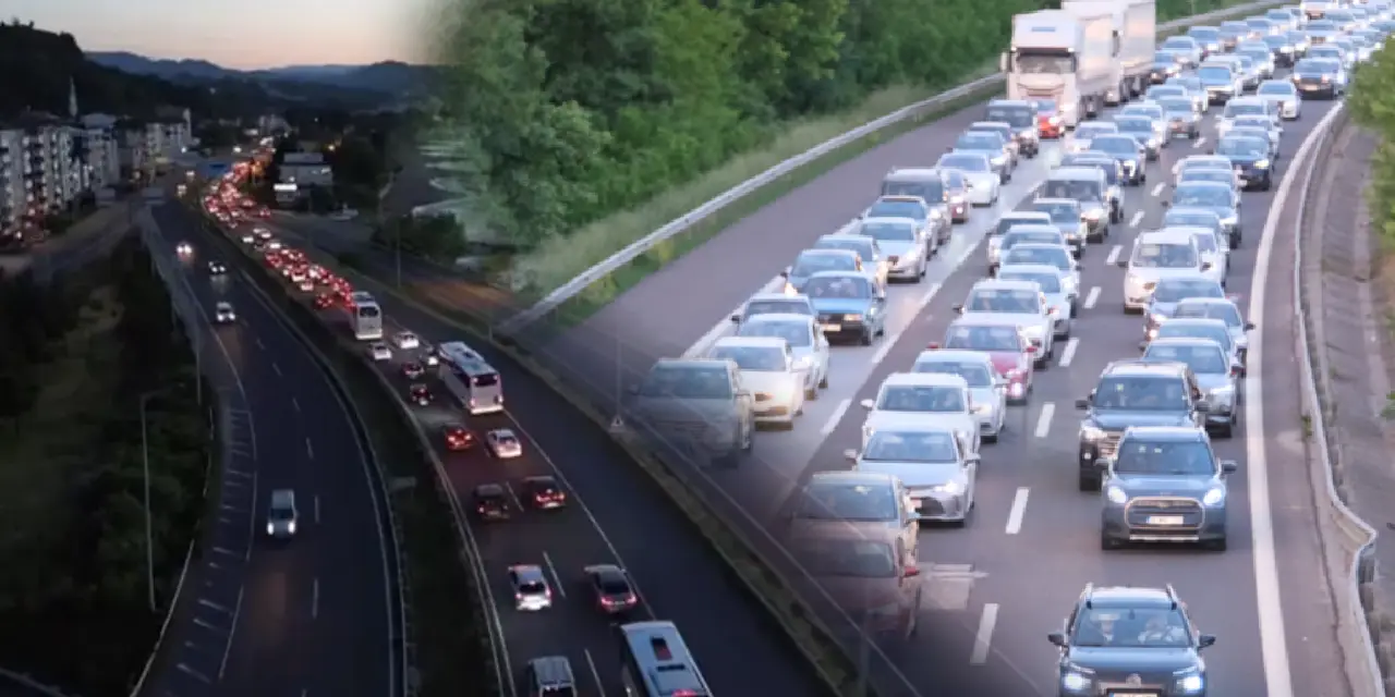 Bayram tatili bitti, trafik çilesi başladı: Kilometrelerce araç kuyruğu