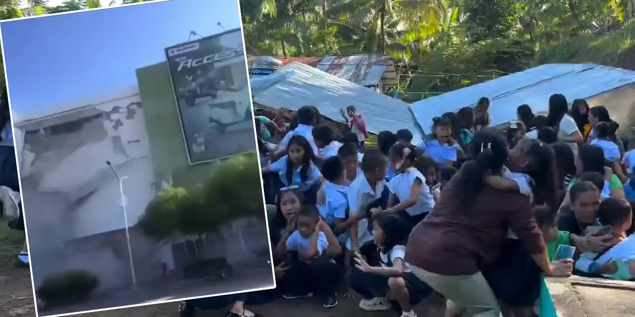 Kaçış anı kameralarda: 7,8'lik deprem Filipinler'de hayatı durdurdu