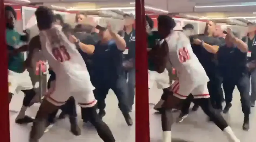 Yunanistan Basketbol finalinde yumruklu kavga! Ergin Ataman çıldırdı