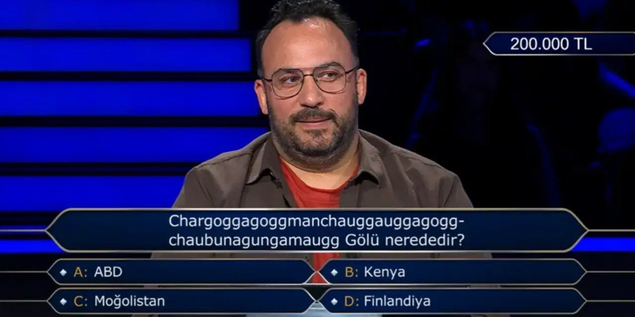 Chargoggagoggmanchauggaugagoggchaubunagungamaug Gölü sorusu görenleri hayrete düşürdü: Milyoner'de dikkat çeken anlar