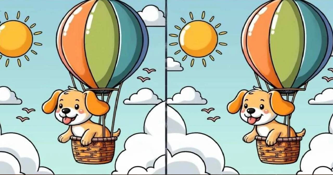 Sadece gerçek dahiler fark ediyor: 14 saniyede sıcak hava balonundaki 3 farkı bulabilir misiniz?